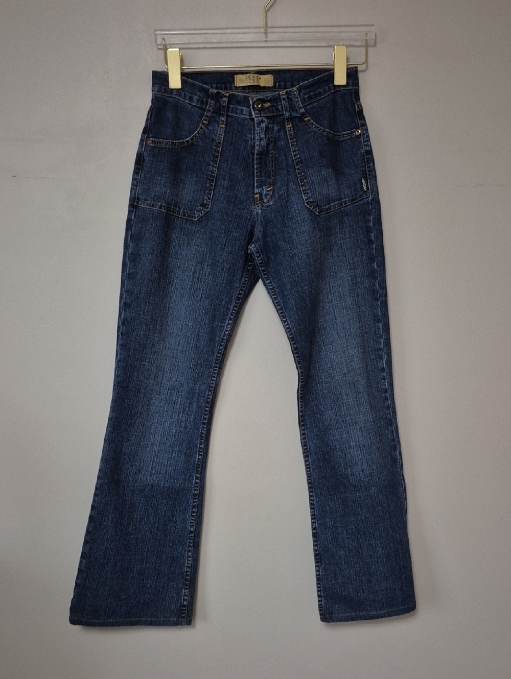 Vintage Ikeda 700 Series Patch Pocket Bootleg Blue Jeans Size 29 90s Y2K